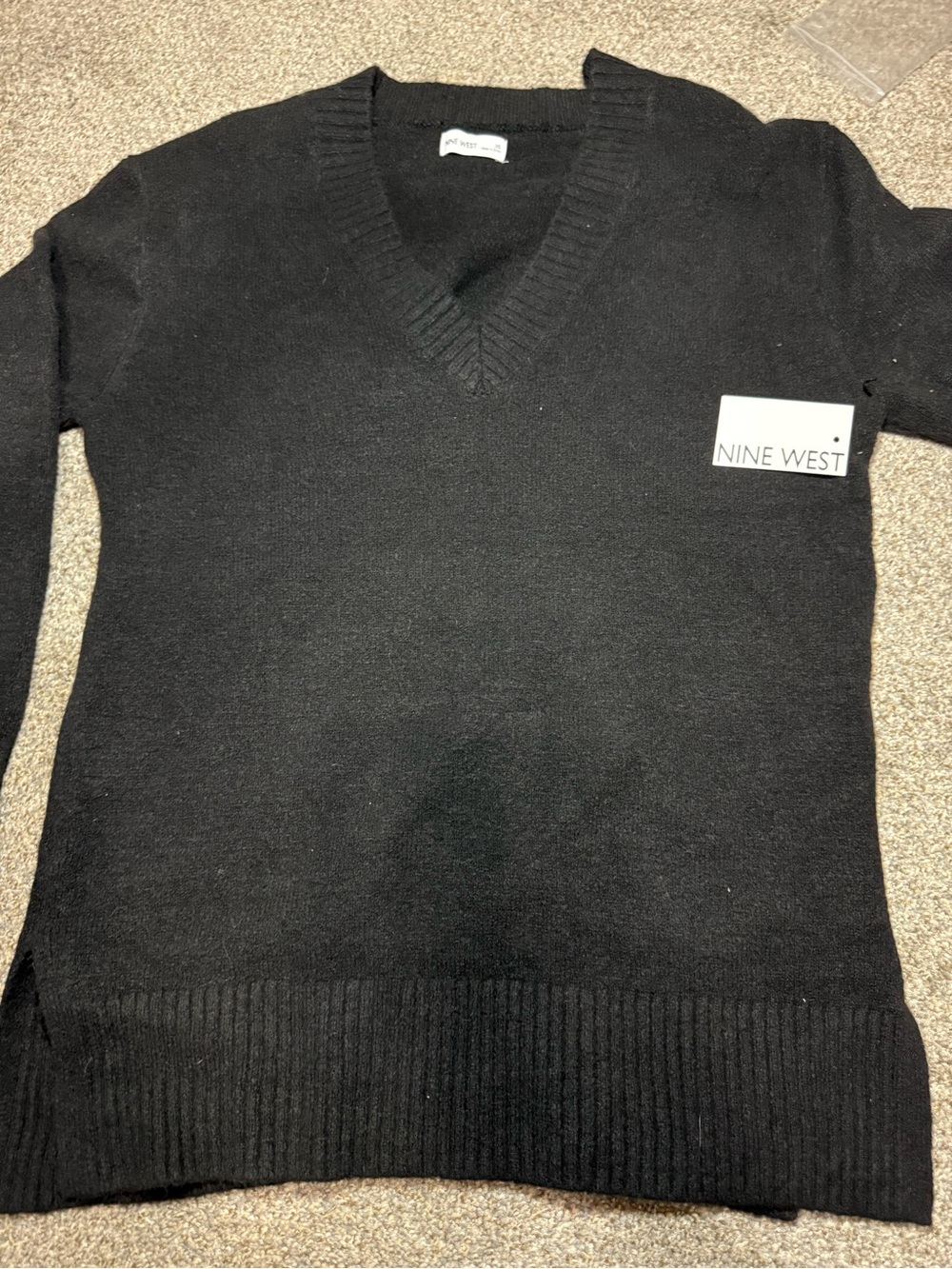 Nine West Black Sweater, fits oversized - Picture 3 of 4